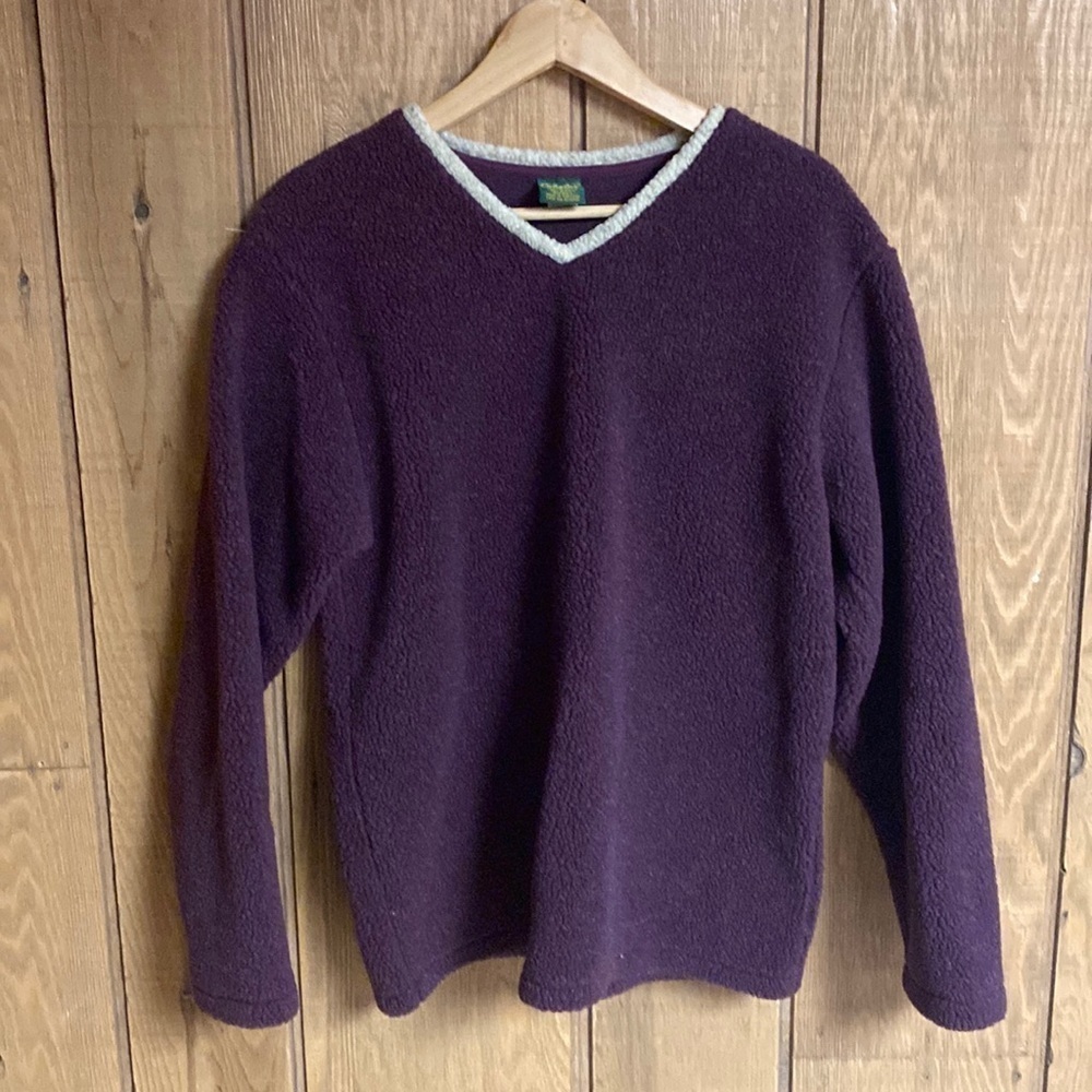 CABELA’S fleece V neck sweater perfect for fall activities women’s size L